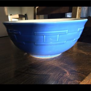 Longaberger pottery blue mixing bowl